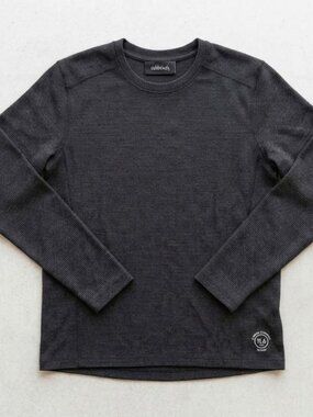 Allbirds Mens Natural Run Long Sleeve Tee Shirt Medium Black Brown Wool Blend